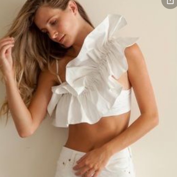 ARE YOU AM I Odile top 100% cotton made in USA size XS white - worn one time - Picture 10 of 11